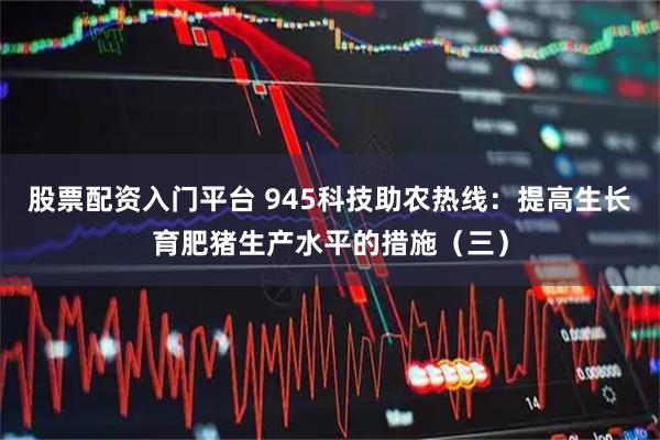 股票配资入门平台 945科技助农热线：提高生长育肥猪生产水平的措施（三）