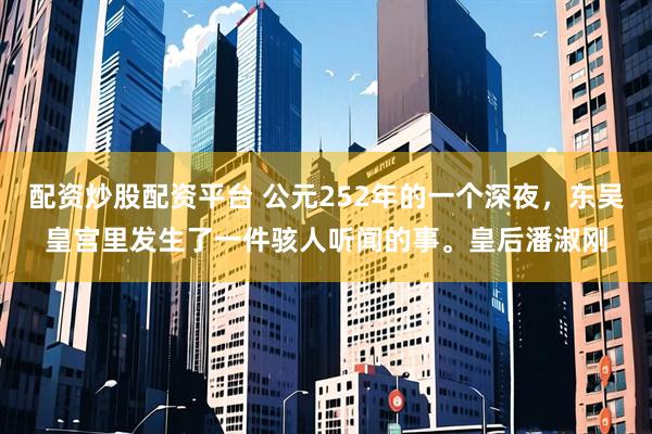 配资炒股配资平台 公元252年的一个深夜，东吴皇宫里发生了一件骇人听闻的事。皇后潘淑刚